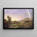 Paesaggio con arcobaleno - Robert S. Duncanson — quadro incorniciato alla parete