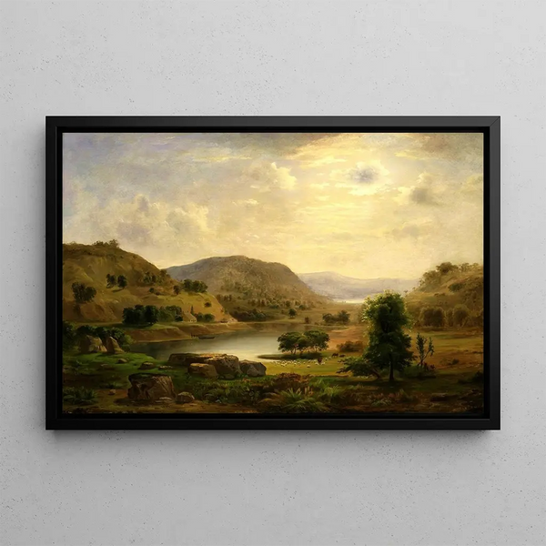 Pascolo nella valle - Robert S. Duncanson — quadro incorniciato alla parete