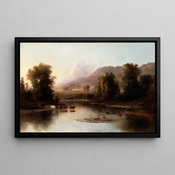 Vista del fiume Sainte-Anne - Robert S. Duncanson — quadro incorniciato alla parete