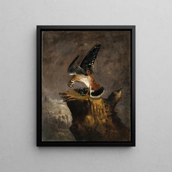 Il avvoltoio e la sua preda - Robert S. Duncanson — quadro incorniciato alla parete
