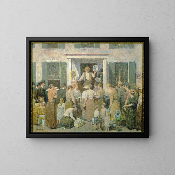 La vendita all'asta - Robert Spencer — quadro incorniciato alla parete
