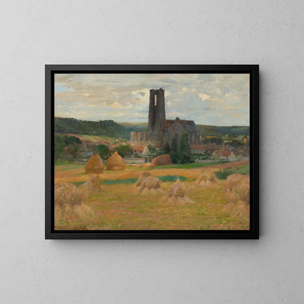 Meules à la fin de l'été, Île-de-France - Robert William Vonnoh — quadro incorniciato alla parete