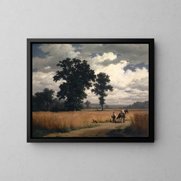 Raccolta di grano - Robert Zünd — quadro incorniciato alla parete