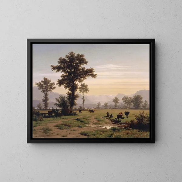 Paesaggio vicino a Lucerna - Robert Zünd — quadro incorniciato alla parete