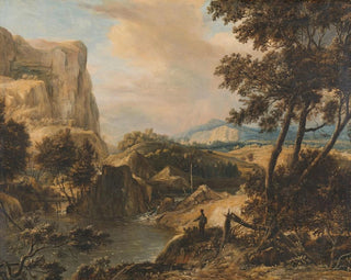 Paesaggio montano con pescatore - Roelant Roghman — vista dell’opera
