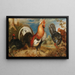 Un gallo e una gallina in un paesaggio - Roelant Savery — quadro incorniciato alla parete