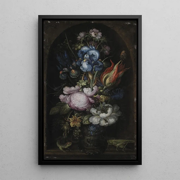 Bouquet de fleurs dans une niche en pierre - Roelant Savery — quadro incorniciato alla parete