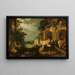 Paesaggio con rovine, bestiame e cervi - Roelant Savery — quadro incorniciato alla parete