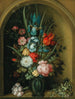 Fiori misti in un vaso di vetro con un lucertola nelle vicinanze - Roelant Savery — vista dell’opera