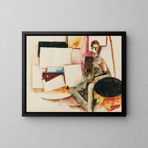 L'étude pour l'uomo seduto - Roger de La Fresnaye — quadro incorniciato alla parete