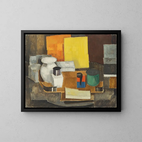 Nature morte al quadrato giallo - Roger de La Fresnaye — quadro incorniciato alla parete
