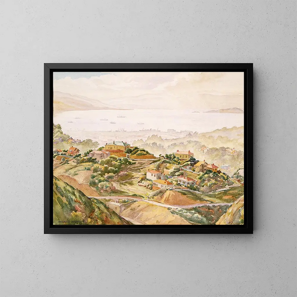 Porto di Wellington da Karori - Roland Hipkins — quadro incorniciato alla parete