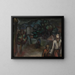 Paesaggio urbano con figure - Roman Petrović — quadro incorniciato alla parete