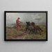 Un ghillie e due pony Shetland in un paesaggio nebbioso - Rosa Bonheur — quadro incorniciato alla parete