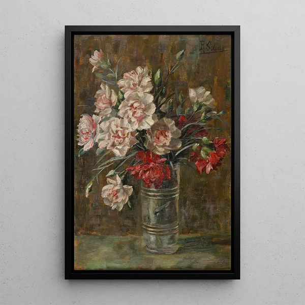 Œillets dans un vase - Rosa Scherer — quadro incorniciato alla parete