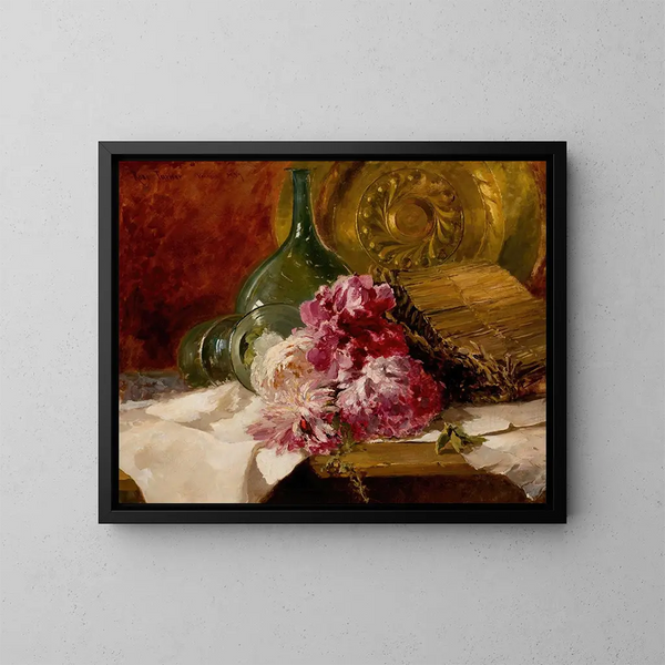 Nature morte con fiori e un bicchiere - Ross Sterling Turner — quadro incorniciato alla parete