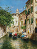 Gondoliers su un canale veneziano - Rubens Santoro — vista dell’opera