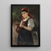 Giovane ragazza con una brocca in terracotta - Rudolf Epp — quadro incorniciato alla parete