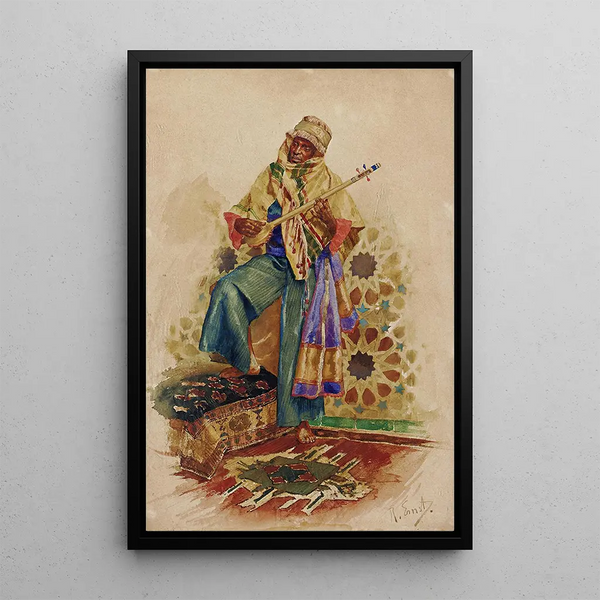 Un musicien arabe - Rudolf Ernst — quadro incorniciato alla parete