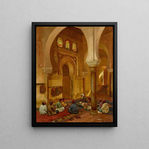 Dans la Madrasa - Rudolf Ernst — quadro incorniciato alla parete