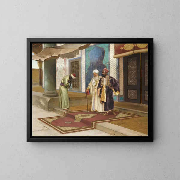 Sortie della moschea - Rudolf Ernst — quadro incorniciato alla parete