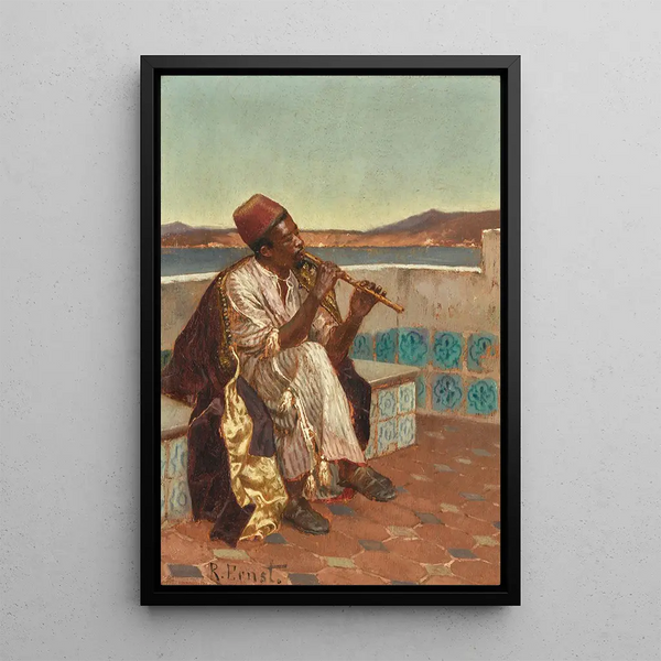 Musicien sur la terrasse - Rudolf Ernst — quadro incorniciato alla parete