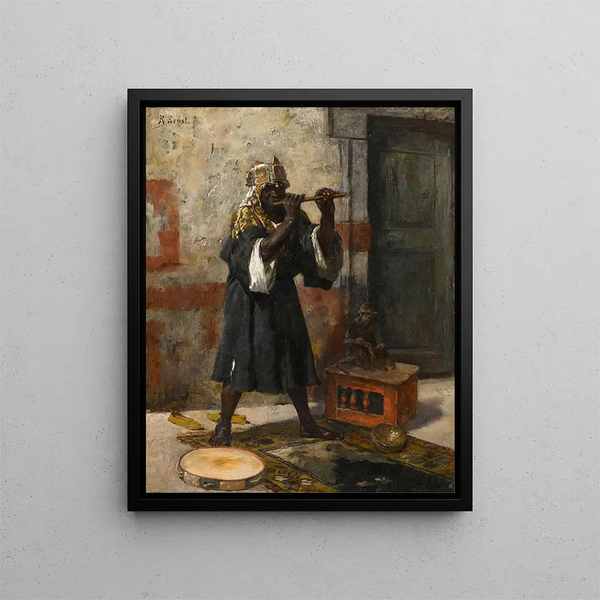 Il suonatore di flauto - Rudolf Ernst — quadro incorniciato alla parete