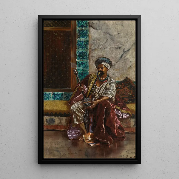 Le Fumeur de narguilé - Rudolf Ernst — quadro incorniciato alla parete