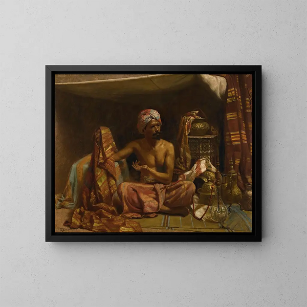 Il mercante di tappeti - Rudolf Ernst — quadro incorniciato alla parete