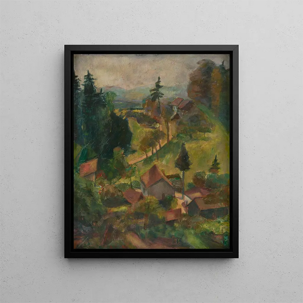 Paesaggio del Villaggio - Rudolf Grossmann — quadro incorniciato alla parete