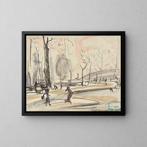 Rue in autunno - Rudolf Grossmann — quadro incorniciato alla parete