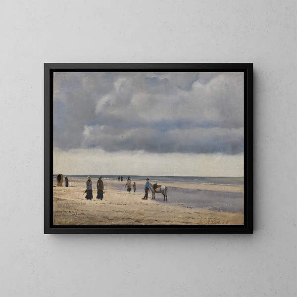 sulla spiaggia - Rudolf Hirth du Frênes — quadro incorniciato alla parete
