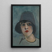 Portrait d'une dame avec un chapeau - Rudolf Kremlička — quadro incorniciato alla parete