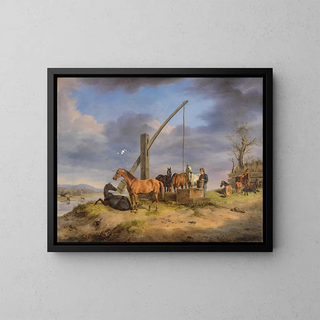 Rudolf Kuntz - Pferde an der Trnke.webp