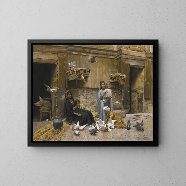 Una corte cairota - Rudolf Swoboda — quadro incorniciato alla parete