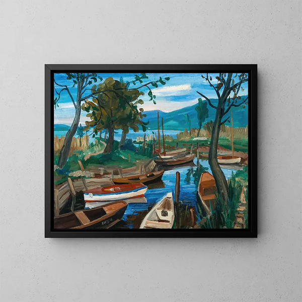 Paesaggio del lago di Costanza - Rudolf Wacker — quadro incorniciato alla parete