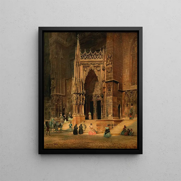 Il portale della cattedrale di Ratisbona - Rudolf von Alt — quadro incorniciato alla parete