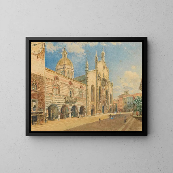 Cattedrale di Como - Rudolf von Alt — quadro incorniciato alla parete