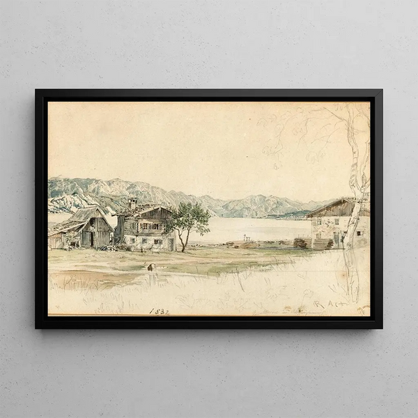 Rudolf von Alt - Houses near Lake Attersee study.webp