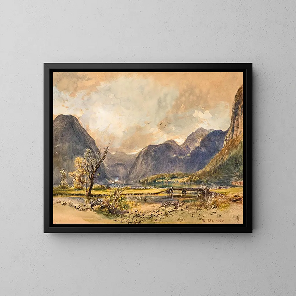 Lago di Hallstatt - Rudolf von Alt — quadro incorniciato alla parete