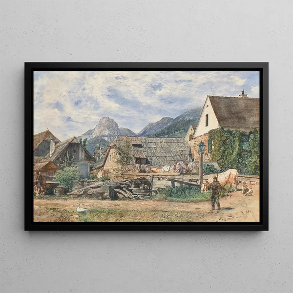 Fine d'estate a Liezen - Rudolf von Alt — quadro incorniciato alla parete
