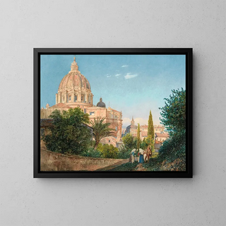 Rudolf von Alt - St Peters From The Vatican Garden.webp