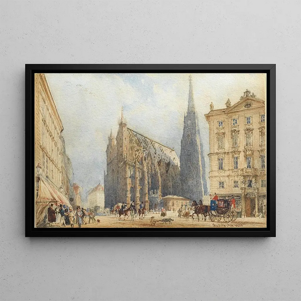 Stephansplatz - Rudolf von Alt — quadro incorniciato alla parete