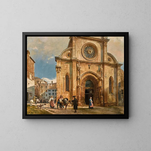 La cattedrale di San Giacomo di Šibenik - Rudolf von Alt — quadro incorniciato alla parete