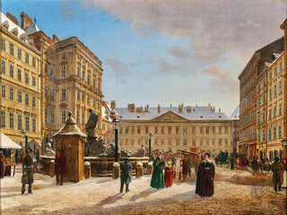 Il nuovo mercato a Vienna in inverno - Rudolf von Alt — vista dell’opera
