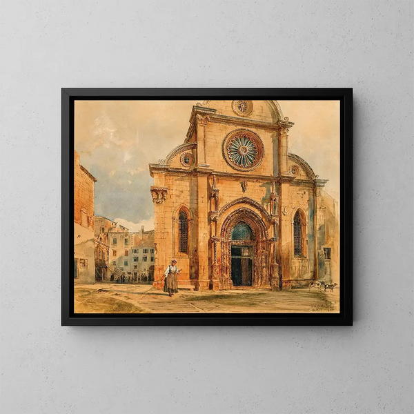 La cattedrale di Sibenik in Dalmazia - Rudolf von Alt — quadro incorniciato alla parete