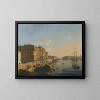 Vista dell'Accademia imperiale delle belle arti di San Pietroburgo - Scuola russa — quadro incorniciato alla parete