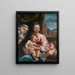 Vergine con il Bambino, con il giovane san Giovanni Battista e santa Caterina da Siena - Rutilio Manetti — quadro incorniciato alla parete