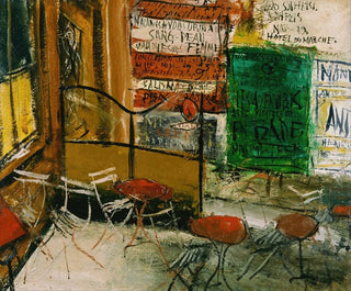 Terrasse de café avec affiches - Saeki Yūzō — vista dell’opera