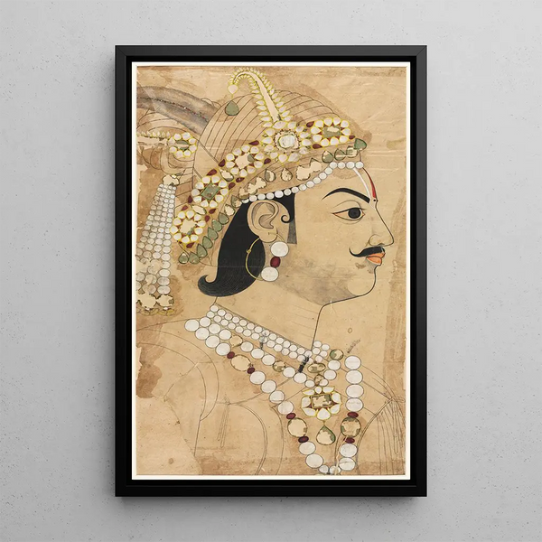 Portrait du Maharaja Pratap Singh 1764-1803 - Sahib Ram — quadro incorniciato alla parete